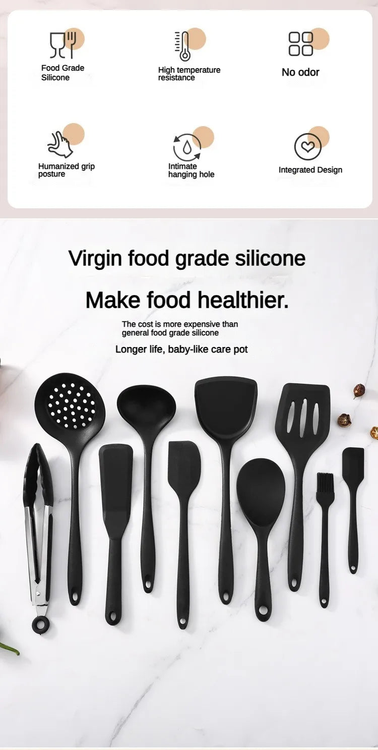 1/10PCS Food-Grade Silicone Kitchen Tools Set